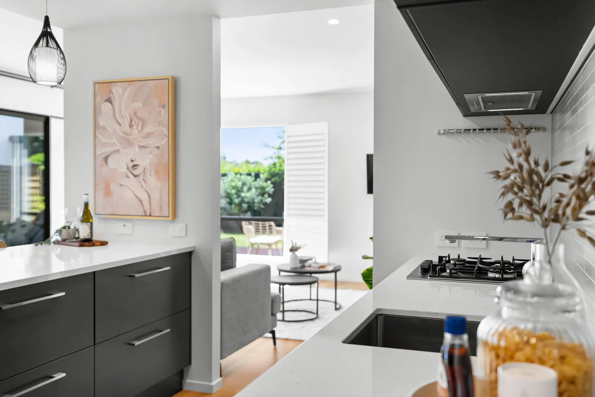 Contemporary staged living space
